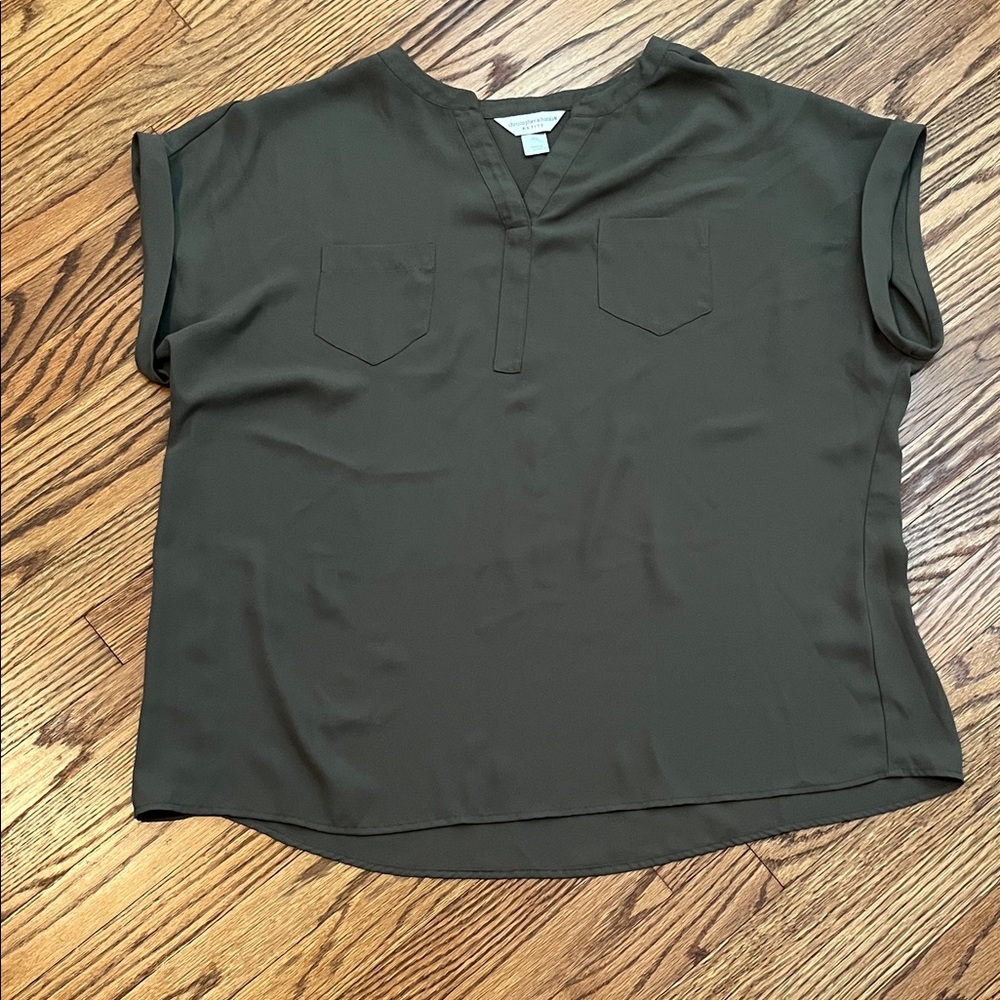 Christopher & Banks Dark Olive Blouse